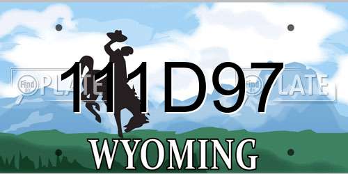 111D97 Wyoming License Plate