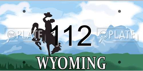 112 Wyoming License Plate
