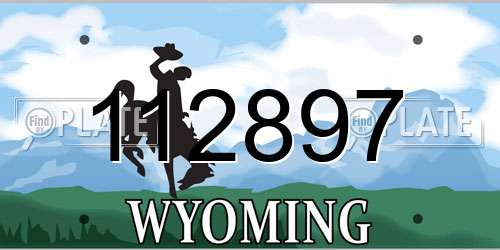 112897 Wyoming License Plate