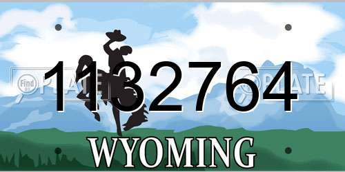 1132764 Wyoming License Plate