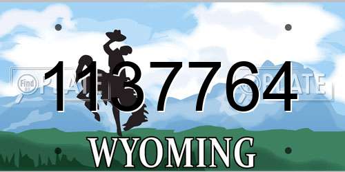 1137764 Wyoming License Plate