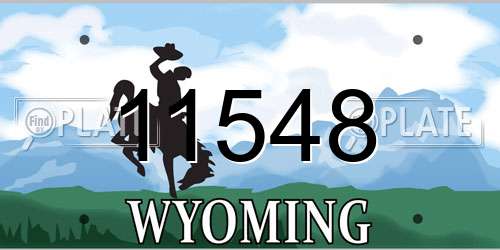 11548 Wyoming License Plate