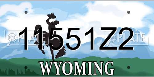 11551Z2 Wyoming License Plate