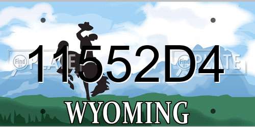 11552D4 Wyoming License Plate