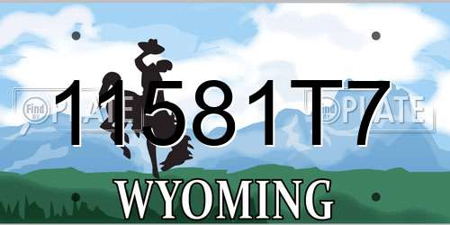 11581T7 Wyoming License Plate