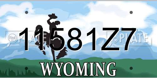 11581Z7 Wyoming License Plate