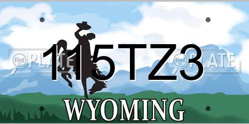 115TZ3 Wyoming License Plate