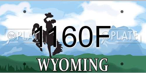 1160F Wyoming License Plate