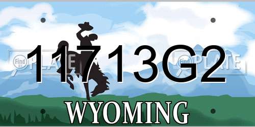 11713G2 Wyoming License Plate