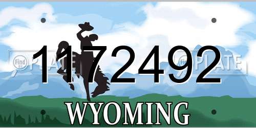 1172492 Wyoming License Plate