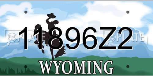 11896Z2 Wyoming License Plate