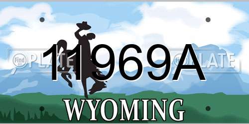 11969A Wyoming License Plate