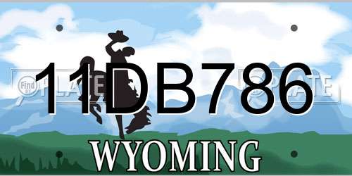 11DB786 Wyoming License Plate
