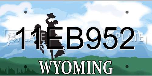11EB952 Wyoming License Plate