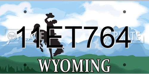 11ET764 Wyoming License Plate