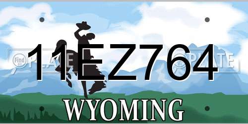 11EZ764 Wyoming License Plate