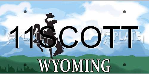 11SCOTT Wyoming License Plate