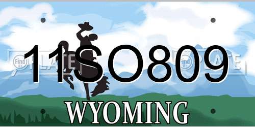 11SO809 Wyoming License Plate