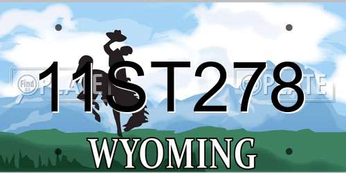 11ST278 Wyoming License Plate