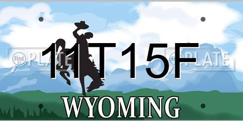 11T15F Wyoming License Plate