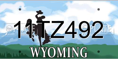 11TZ492 Wyoming License Plate