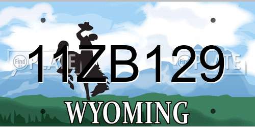 11ZB129 Wyoming License Plate