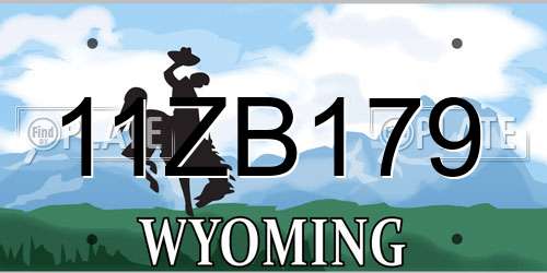 11ZB179 Wyoming License Plate