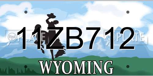 11ZB712 Wyoming License Plate