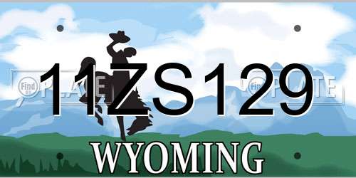 11ZS129 Wyoming License Plate