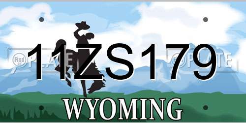 11ZS179 Wyoming License Plate