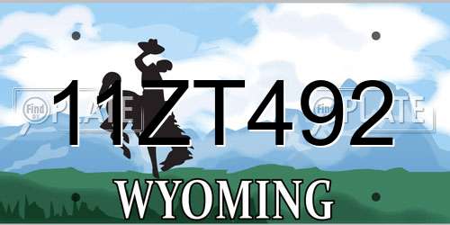 11ZT492 Wyoming License Plate