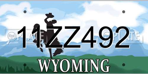 11ZZ492 Wyoming License Plate