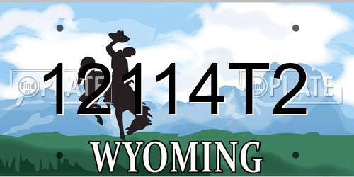 12114T2 Wyoming License Plate