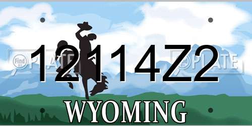 12114Z2 Wyoming License Plate