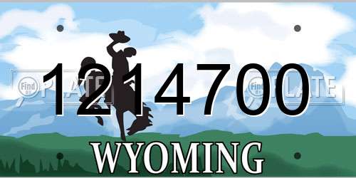 1214700 Wyoming License Plate