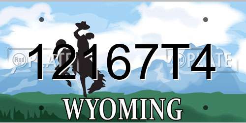 12167T4 Wyoming License Plate