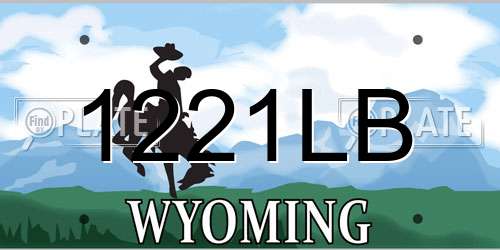 1221LB Wyoming License Plate