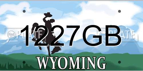 1227GB Wyoming License Plate