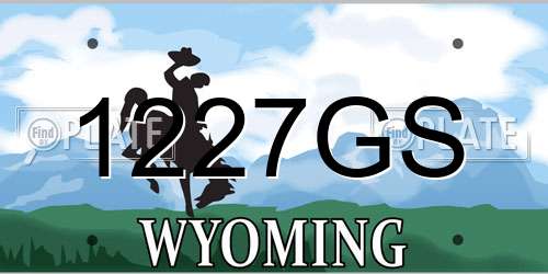 1227GS Wyoming License Plate