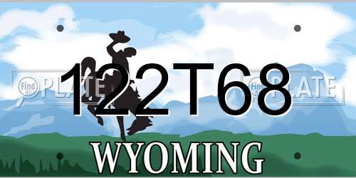 122T68 Wyoming License Plate