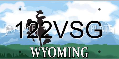 122VSG Wyoming License Plate