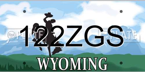 122ZGS Wyoming License Plate