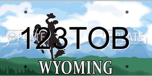 123TOB Wyoming License Plate