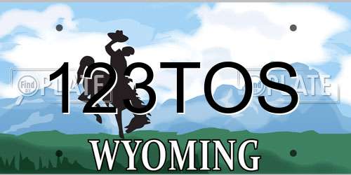 123TOS Wyoming License Plate