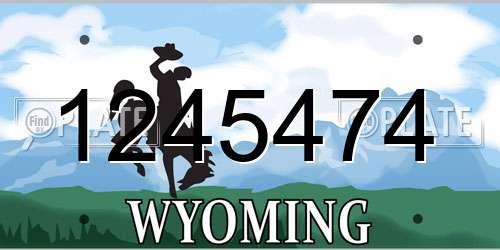 1245474 Wyoming License Plate