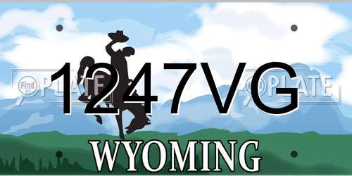 1247VG Wyoming License Plate
