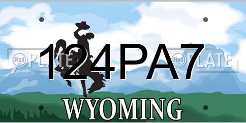 124PA7 Wyoming License Plate