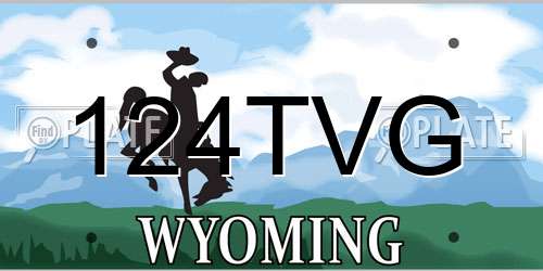 124TVG Wyoming License Plate