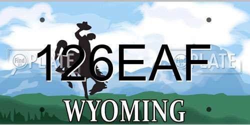 126EAF Wyoming License Plate