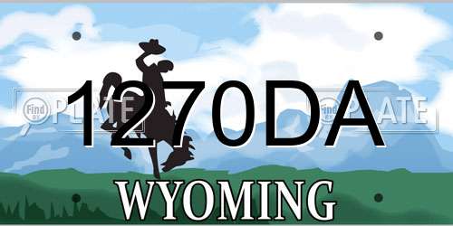 1270DA Wyoming License Plate